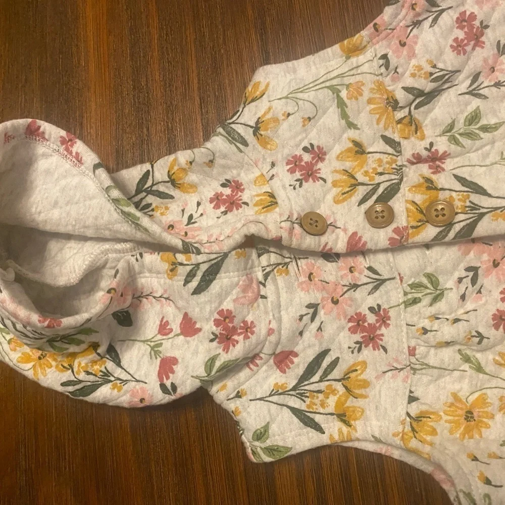 Baby Girl Bundle of Two, 18 months, Quilted Vest with Hood and Romper